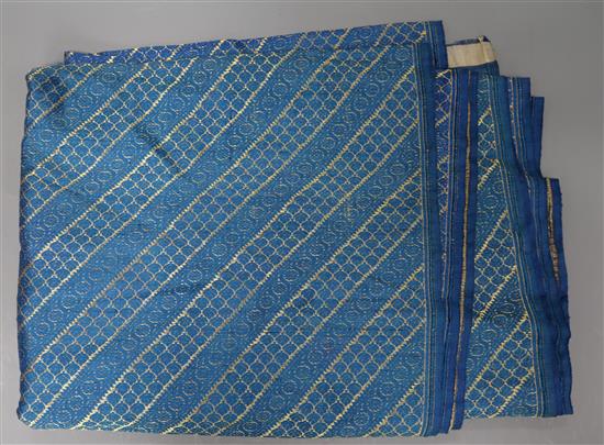 A blue and gold Sari